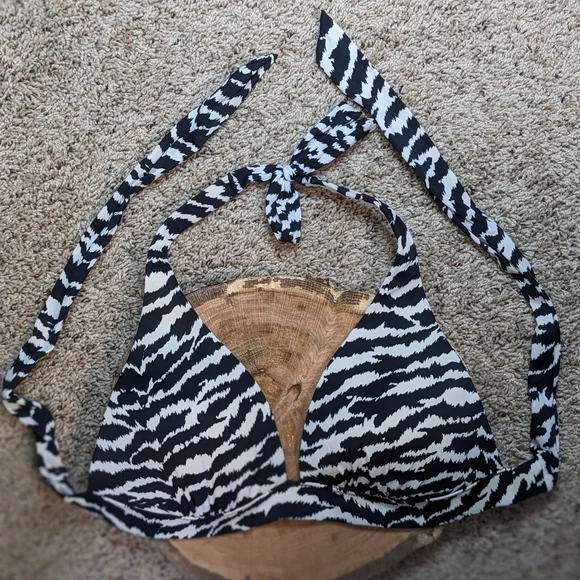 Victoria's Secret Zebra Tie Bikini Top & Pink Kenneth Cole bottom 34C - Picture 9 of 13